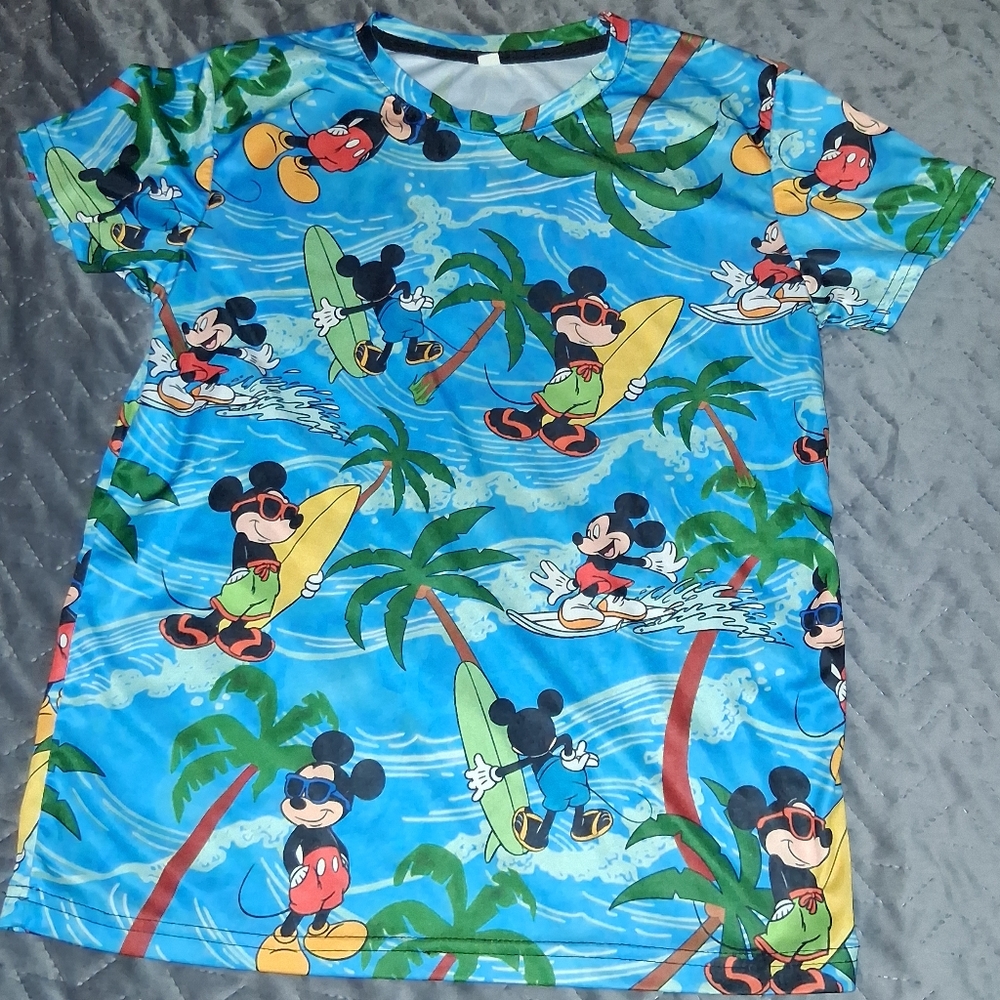 Disney Mickey Mouse Tropical Rashguard - Blue and Green